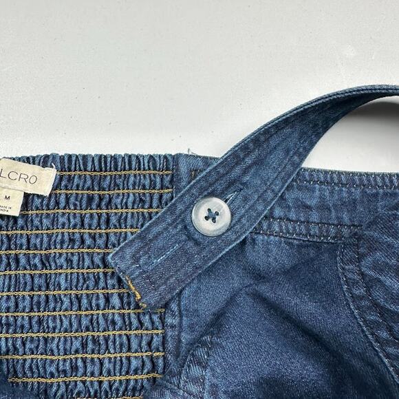 Pilcro Anthropologie Dress Womens Medium Blue Denim Button Midi Sleeveless Boho - Picture 8 of 15